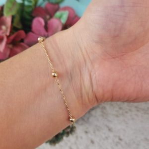 Pulsera oro 18k bolitas