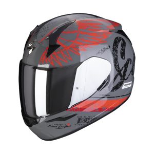 Casco Scorpion EXO-390 iGHOST Gris Cemento-Rojo