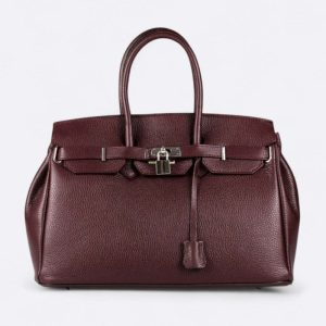 Bolso Candado Piel – Burdeos