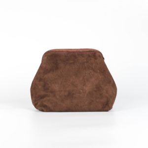 Bolso Pouch Piel Ante – Marrón