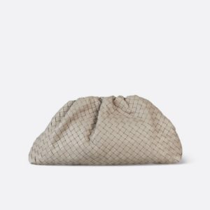 Bolso Pouch Piel Trenzada – Beige
