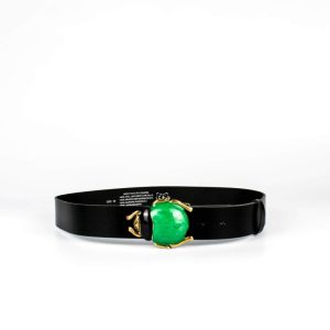 Cinturón Piel Hebilla Escarabajo – Verde