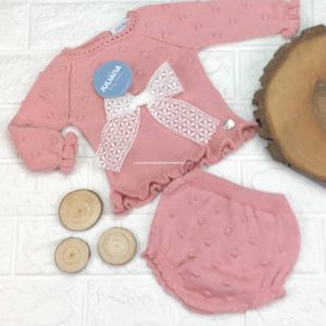 Conjunto Braga punto Bodoque Lazo rosa j5095
