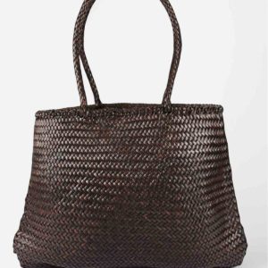 Capazo Piel Trenzado Capri – Marrón chocolate