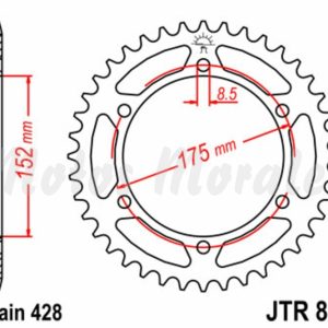 Corona JT Sprockets Acero Yamaha DT 125 53 dientes