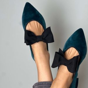 Lucrecia Green Velvet Ballet Flats