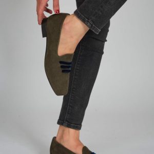 Green Corduroy Moccasin