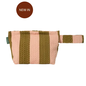 Neceser - Khaki & Rose Stripes