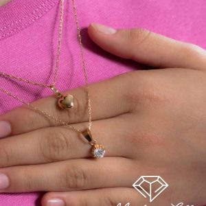 Collar oro 18k chatón circón