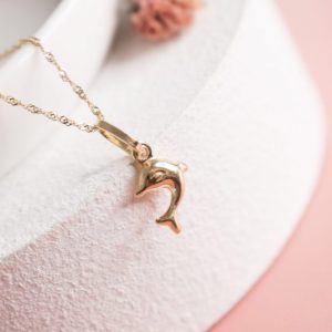 Colgante delfin oro amarillo