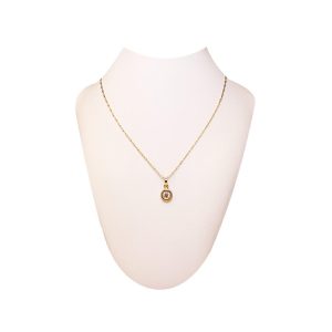 Cadena de oro 18k con colgante punto de luz circón