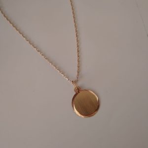 Collar oro 18k medalla disco