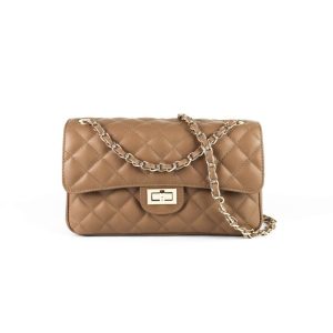 Bolso Acolchado Classic – Beige Oscuro