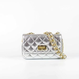 Bolso Acolchado Classic Mini – Plateado