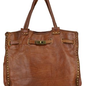 Bolso Cuero Lavado Ston Camel
