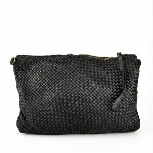 Bolso Sobre Piel Trenzada Nano – Negro