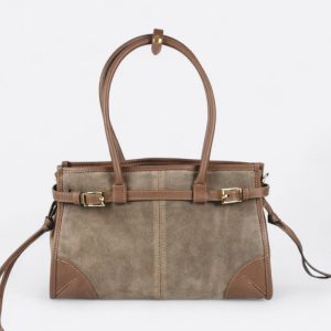 SOHO – Bolso de Hombro Estructurado de Ante Topo