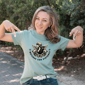 CAMISETA MOTERA CON PISTONES