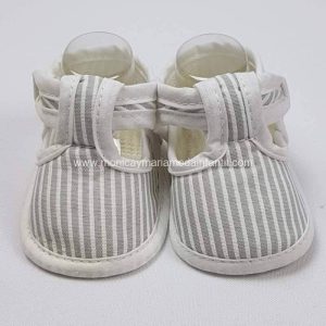 ZAPATITOS SIN SUELA RAYAS GRIS