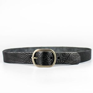 Cinturón Piel Hebilla Ovalada – Negro