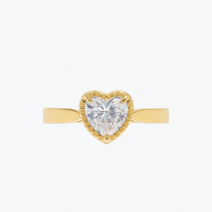 Anillo corazón chatón circón