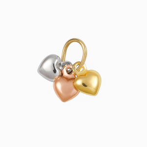 Colgante tres corazones oro 18k