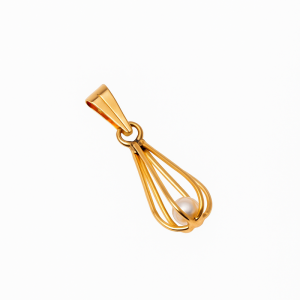Colgante oro jaula perla cultivada