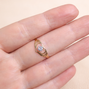 Anillo Corazón Triple Circón
