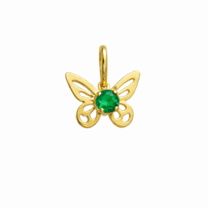 Colgante Mariposa Oro Esmeralda