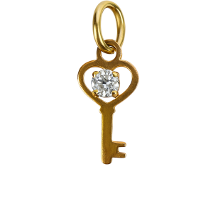 Colgante oro llave corazón