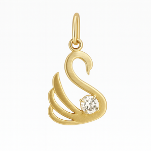 Colgante oro cisne circón