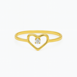 Anillo oro corazón circón
