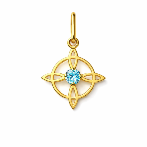 Colgante Nudo Bruja Agua Marina