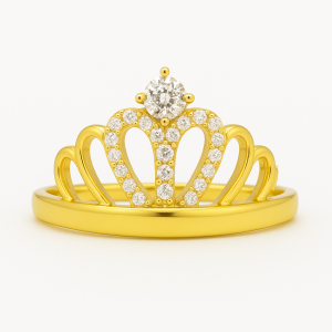 Anillo oro corona circones