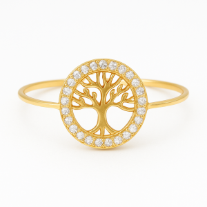 Anillo oro árbol de la vida