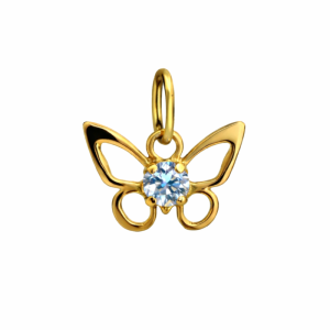 Colgante Oro Mariposa Agua Marina