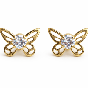 Aro mariposa de oro 18k circón
