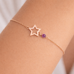 Pulsera Estrella Oro Amatista