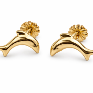 Aros de oro 18k delfín