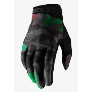GUANTES 100% RIDEFIT NEGRO/CAMO