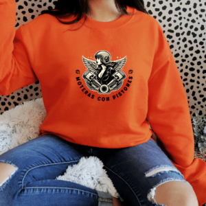 SUDADERA MOTERA CON PISTONES